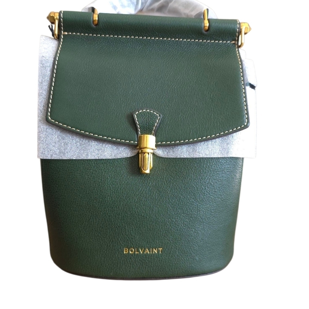 Bolvain The Françoise Backpack Deep Green Backpack/Hand Bag NWT - Picture 3 of 17